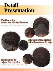 FIVE STARS 13*4 HD Lace Front Transparent And Breathable Wigs For Women Brown Ombre 26-Inch Long Curly Hair No Bangs,Heat-Resistant Synthetic Hair,For Cosplay,Festival,Halloween Costume,HOT - 漸層棕色 - 查看 9