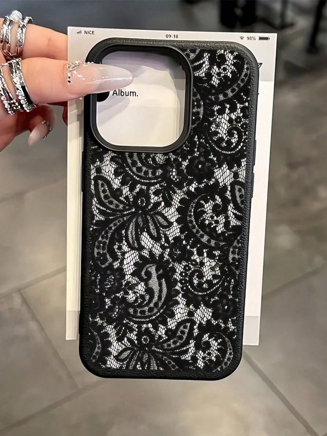 Black lace phone case