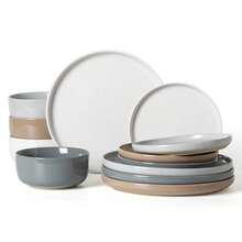 Richmount 12 Pieces Dinnerware Sets, Dishes Set For 4, Plates And Bowls Set, Perfect For Your Friend For Housewarming, Thanksgiving, Christmas - 彩色 - 查看 10