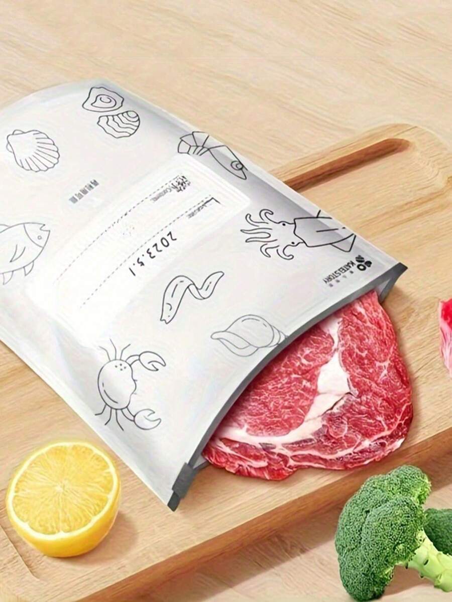 30个装可重复使用的铝箔冰箱保鲜袋 - 厨房必备密封袋、食物分隔袋和保鲜袋。这些铝箔袋非常适合在冰箱或冷冻室中整理和保存食物。铝箔袋可重复密封且防异味，适用于家用冰箱和冷冻室，带有标签，是储存坚果、谷物、零食、肉类等的理想选择。