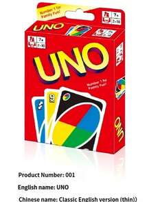 1 Set UNO Classic Red Thin Edition Card Game, Slim Design, High-Quality PVC Material, Waterproof And Durable, Interactive Game Suitable For All Ages, Family Gathering, Travel Game Night, New Year Gift, Valentine's Day Gift, Easter Gift! - Multicolor - View 6