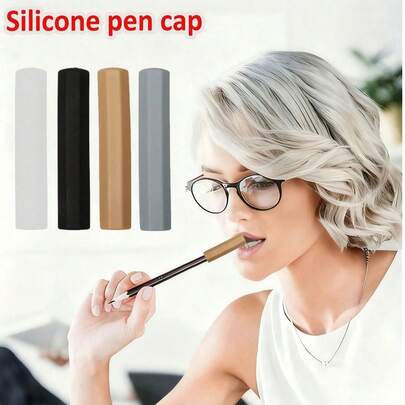 Silicone Pen Caps Suitable For Autism And ADHD Patients (Enjoy Chewing Pens), Multiple Colors Available, Can Reduce Stress Chewing, Suitable For Adults, Fit For Ballpoint Pens, Pencils, Nail Art Pens And Various Pens