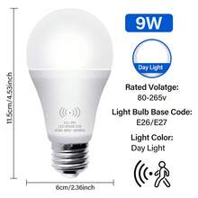 Đèn cảm biến chuyển động Kasotile (1 gói) 9W độ sáng cao. Thay thế đèn truyền thống 50W với chế độ nhấp nháy êm ái. Thân thiện với mắt. Tự động bật đèn ở hành lang/sảnh thang máy khi về nhà vào ban đêm để tránh vấp ngã trong bóng tối. Nhà để xe/kho: Đèn tự động bật khi bốc dỡ hàng hóa bằng cả hai tay. - trắng - Xem 11