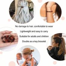 Lazos de Cabello en Espiral, 20 Pcs Traceless Telefnico Sin arrugas Bobina de Plstico Titulares de Cola de Caballo sin Daos Accesorio para el Cabello para Nias Mujeres Damas Regalo - Ámbar - Ver 5