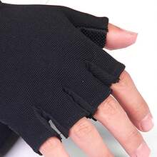 Guantes de Poliéster con Medio Dedo, Guantes Transpirables para Niños con Correa Ajustable para Ciclismo, Montañismo, Senderismo - 1 - Ver 6