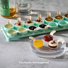 Rabbit Jelly Shots - Molde comestible para cocteles de silicona con cucharas reutilizables incluye recetas de coctel hace 14 chupitos de gelatina 14.5 x 1.5 x 5.3 pulgadas - Varioscolores - Ver 3