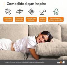 Sofá Seccional Modular 3 Plazas Beige + Pillow Pack Fácil de Ensamblar y Adaptable - Beis - Ver 7