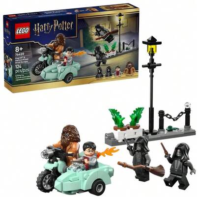 LEGO Building Blocks Harry Potter Hagrid And The Escape From Privet Drive Building Toy Set, Suitable For Boys And Girls 8+ Years Old, Includes Hagrid's Motorcycle And 4 Minifigures, Great Birthday Gift - 76459