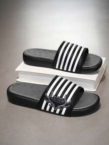 Plus Size 40-45 Men's Summer Slippers, Outdoor Comfortable Casual Shoes, Lightweight Non-Slip House Slippers, Wear-Resistant Breathable Men's Sandals, Outdoor Daily Wear Men's Shoes (Irregular Pattern). The Sole Of These Slippers Is Made Of EVA Material, And They Should Not Be Exposed To Direct Sunlight For A Long Time, Otherwise The Shoes Will Shrink. - Grey - View 5