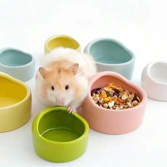 1 pieza Comedero pequeño para mascotas, recipiente antiderrame y antirraspar para alimento de mascotas, adecuado para hámsteres, gerbos, cobayas, erizos, loros, pájaros