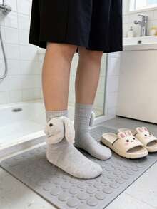 3D立体针织动物袜，趣味醒目动物袜，手工钩织动物袜，双层设计，温暖舒适，可爱毛绒动物袜，长筒袜，新年礼物之选 - 彩色 - 查看 3