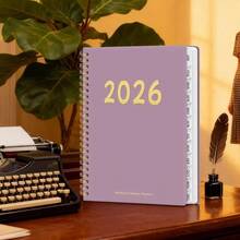 Planificador de Calendario para 2026 - Agenda De Planificacin De 12 Meses Con Encuadernacin En Espiral Planificador Diario 2026 - Para El Trabajo Acadmico Estudiantes Profesores Familia Hogar Col - Púrpura - Ver 3