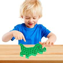 彩虹恐龙泡泡膜减压玩具、烦躁玩具、成人和儿童时尚泡泡流行玩具、圣诞节、万圣节派对游戏装饰礼物、放松玩具、适合儿童和成人的有趣推拉时尚游戏 - 彩色 - 查看 12