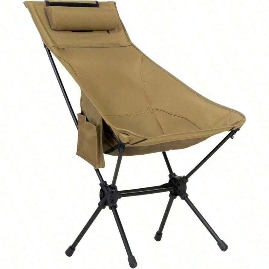 Silla Plegable de Lona Impermeable, Plegable y Utraligera, Portatil para Exterior con Bolso Multiusos, para Camping, Alberca, Jardin, Playa, Hill Summit (Caqui)silla plegable/sillas de playa/sillas para jardin - Caqui - Ver 1