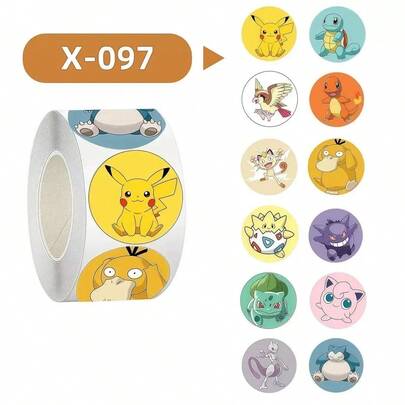 pokemon 500 st söta Pokémon Pikachu klistermärken, tecknade anime klistermärken för försegling, dekoration av anteckningsböcker, bärbara datorer, pyssel, belöningar och barnpresenter