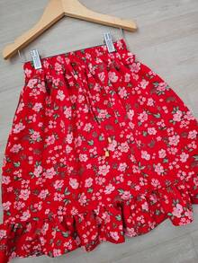 Duna Skirt, Children's Fashion, Floral Print - 紅色花卉圖案 - 查看 3