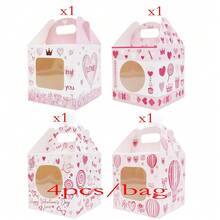 28pcs/Pack Valentine's Day Wedding Transparent Window Candy Gift Boxes, DIY Baking Packaging Paper Boxes For Holiday Parties, Gifts - Multicolor - View 7