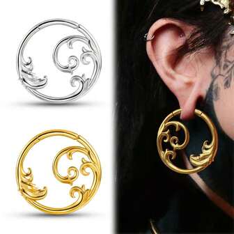 1 قطعة 4 مم (6 جرام) من الفولاذ المقاوم للصدأ 316L خطاف أذن على شكل موجة البحر ثقل الأذن مقاس الثقب مجوهرات الجسم الموسعة أنيقة للنساء والرجال