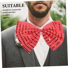 BRIGHTFUFU Pajarita De Lentejuelas Corbata De Lazo Pre - atado Para Nias Pajarita De Vacaciones Pajarita De Corbata De Lazo De La Vendimia Pajarita Brillante Arco Cosplay Polister Rojo - Rojo - Ver 6