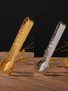 1pc Golden And Silvery, Vintage Style, Incense Burner Accessories, Metal Material Integrated Casting, Home Crafts, Carbon Stick Clamp, Charcoal Tongs, Spice Metal Clamp, Suitable For Picking Spices And Charcoal - Multicolor - View 8