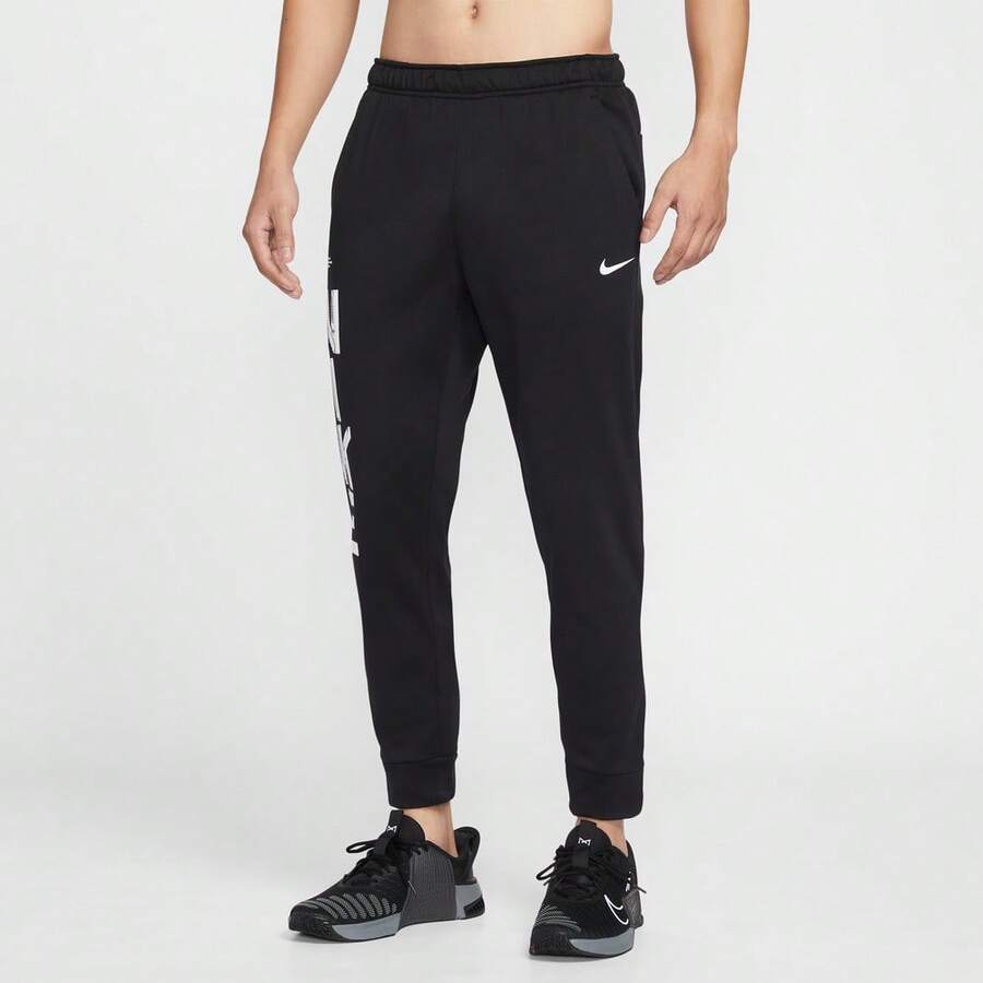 Nike 男士 AS M NK TF FLC PANT GFX 针织裤 IF2195-010 - 黑色 - 查看 1
