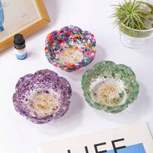 1个天然水晶灵气莲花碗 - 树脂疗愈石，用于冥想、能量净化和家居装饰，感恩节和圣诞节礼物 - 滴膠蓮花碗 - 查看 2