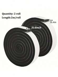 2 Rolls 4M Polyurethane Foam Self-Adhesive Weatherstrip Seal, Soundproof Door & Window Seal, Dust-Proof Windproof Window Seal, Weatherstrip Seal, Window Soundproof Seal - Multicolor - View 7