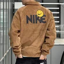 Nike Letter Print Lapel Casual Jacket LY Men's Camel - Camel - View 4