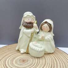 Nativity Scene Figurine Resin Baby Jesus Statue Christian Desktop Decorations For Farmhouse Home Office