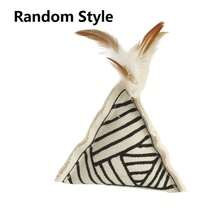 Cute Cat Toys, Cat Toys For Indoor Cats, Canvas Material With Artificial Feathers(Random Style), Chew Cat Toy, Teeth Cleaning Toy For Indoor Kittens