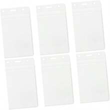 6 Piezas Porta Gafete Transparente PVC Doble Cara para Tarjetas de Identificacin y Credenciales de Trabajo Proteccin y Prctica - Transparente - Ver 1