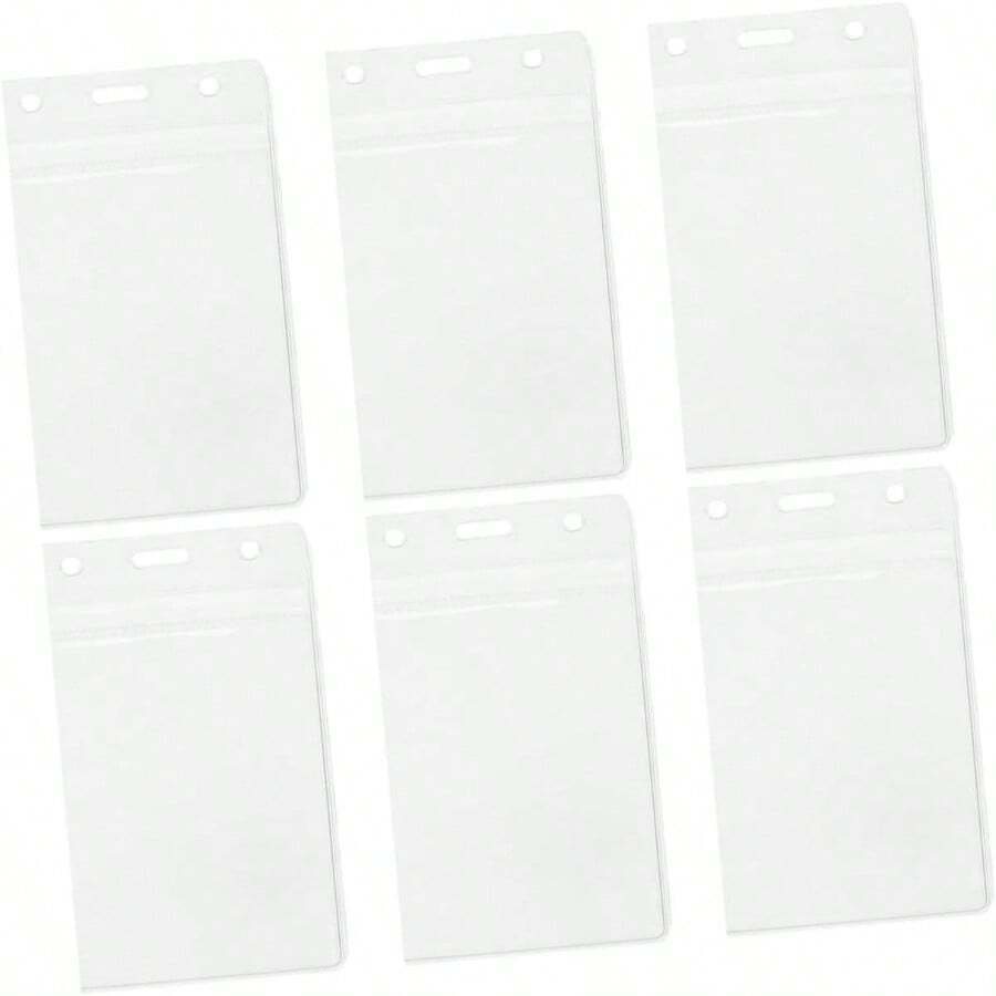 6 Piezas Porta Gafete Transparente PVC Doble Cara para Tarjetas de Identificacin y Credenciales de Trabajo Proteccin y Prctica - Transparente - Ver 1