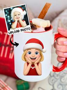 1个定制2D人物马克杯。先生和太太马克杯，定制先生和太太咖啡杯，新郎新娘，送给他的个性化礼物，送给她的礼物，圣诞礼物，圣诞装饰，情人节礼物，新年礼物。