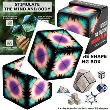Shape Shifting Box - Award-Winning STEM Fidget Toy With Strong Magnets - Fidget Cube Transforms Into 100+ Shapes Christmas Stocking Stuffers Gift For Teens And Adults MoonUnlock Diverse Gameplay Options And Unleash Your Creativity Without Any Limits. - Nhiều màu - Xem 1