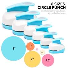 1PC Circle Paper Punch;Lever Action Craft Punches For Paper Crafting Scrapbooking, A Versatile Crafting Tool Perfect For Adding Precision-Cut Circles To Your Projects 6 Sizes Available - Multicolor - View 2