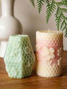 1pc Delicate Bee Cell Candle Mold - Fine Details/Reusable For Candle/Gypsum, Birthday/Mother's Day/All-Occasion Gifts Silicone Mold