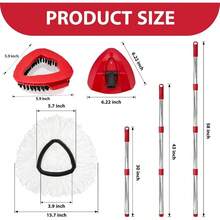 Spin Mop Set O - Ceda EasyWring 1 - System, Includes 2 Mop, 1 Mop Handle 30 - 58in Adjustable 4 - Section Pole 1 Spin Base - 1個手把+1個底座+1個刷子+2個刷頭 - 查看 3