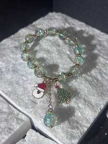 1 Piece Of Natural Vintage Bohemian Healing Amethyst Bead Elastic Bracelet Suitable For Daily Wear, Bridal Wedding Holiday Jewelry Gift