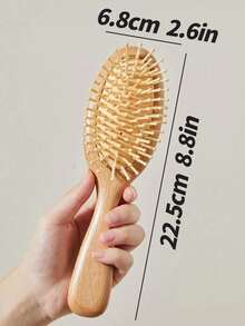 1pc Premium Air Cushion Massage Hair Brush, Wooden Hair Comb For Hair Smoothing, Suitable For Women And Men