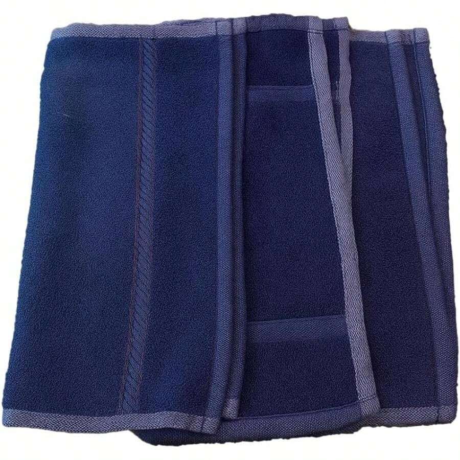 Toallas de Algodn para hogar o Gimnasio, 30x 30, Paquete de 3, Azul/Beige/Amarillo o Multicolor Beige - Azul - Ver 1