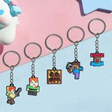 Mattel Minecraft 1/5/10pcs Minecraft Pixel Battle Pixel Grid Theme Birthday Party Gifts Soft PVC Keychains, Includes Steve, Alex, Creeper Character Keychains, Backpack Decorations, Car Hanging Ornaments, Backpack Pendants, Perfect Gifts For Birthday, Holiday, Halloween, Christmas, Anniversary Parties - Multicolor - View 5
