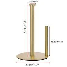 1个金属纸巾架，可收纳一次性厨房抹布、保鲜膜，大卷纸架，适用于厨房、浴室、餐桌装饰 - 彩色 - 查看 3