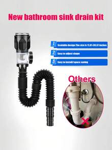 Sink Drain With Odor Prevention System, Horizontal & Vertical Universal Fit For Bathroom Sink, Basin, Washbasin, Drain Pipe, Drain Stopper Accessories - Multicolor - View 5