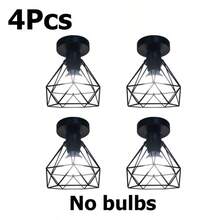 Modern Industrial Style Iron Cage E27 Ceiling Light, Suitable For Dining Room, Kitchen, Corridor, Balcony, Bathroom, Staircase, Bedroom, Foyer - one-size - View 9