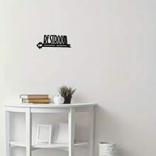 CIF BUY 1个重型金属卫生间指示牌，带黑色箭头方向指示，易于安装，适用于家庭和办公室卫生间，经久耐用的2D设计，理想的乔迁礼物 - 彩色 - 查看 11