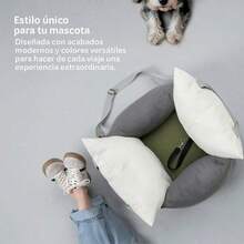 ESQUIMAL Asiento de Coche para Perro Transportadora para Automóvil Asiento de  Cama de Viaje para Mascotas Gris Hueso 47x53x44 cm - GrisHueso - Ver 4