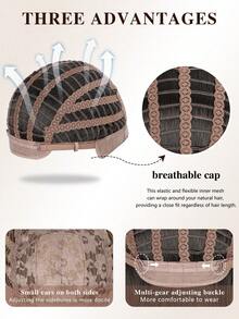 Natural Black High-Layered Medium-Length Wig,Women Natural Look,Heat Resistant Synthetic Wig.For Women And Girls Daily Party ,Halloween Cosplay Use. - Multicolor - View 6