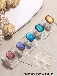 一套椭圆形/长方形亚克力透明美甲练习架，非磁性指甲支架，适合初学者，可用于猫眼凝胶美甲，配有美甲粘土套装、美甲展示工具、DIY美甲沙龙用品