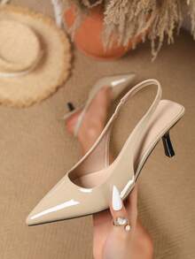 Women's Pointed Toe French Style Elegant Stiletto Heel Pumps, Spring/Autumn - Khaki - View 13