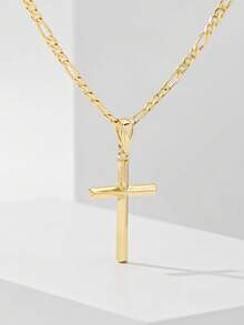 1件经典欧式铜质耶稣十字架吊坠项链，“守护之光”限量版，适合作为圣诞节、感恩节、万圣节、母亲节、情人节礼物，送给朋友、信徒、初领圣体、日常佩戴和祈祷。 - 金黃色 - 查看 5